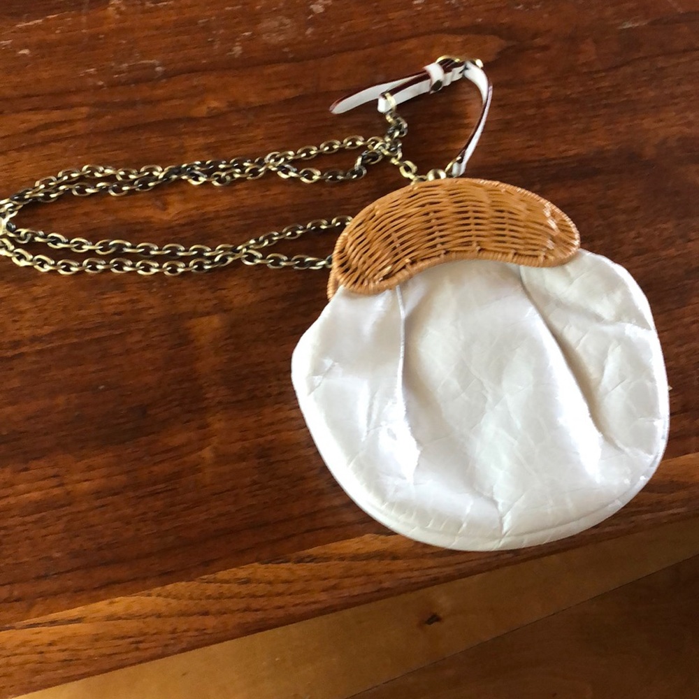 Savoy wicker and leather small purse